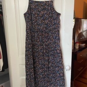 midi skinny strap floral sundress with pockets